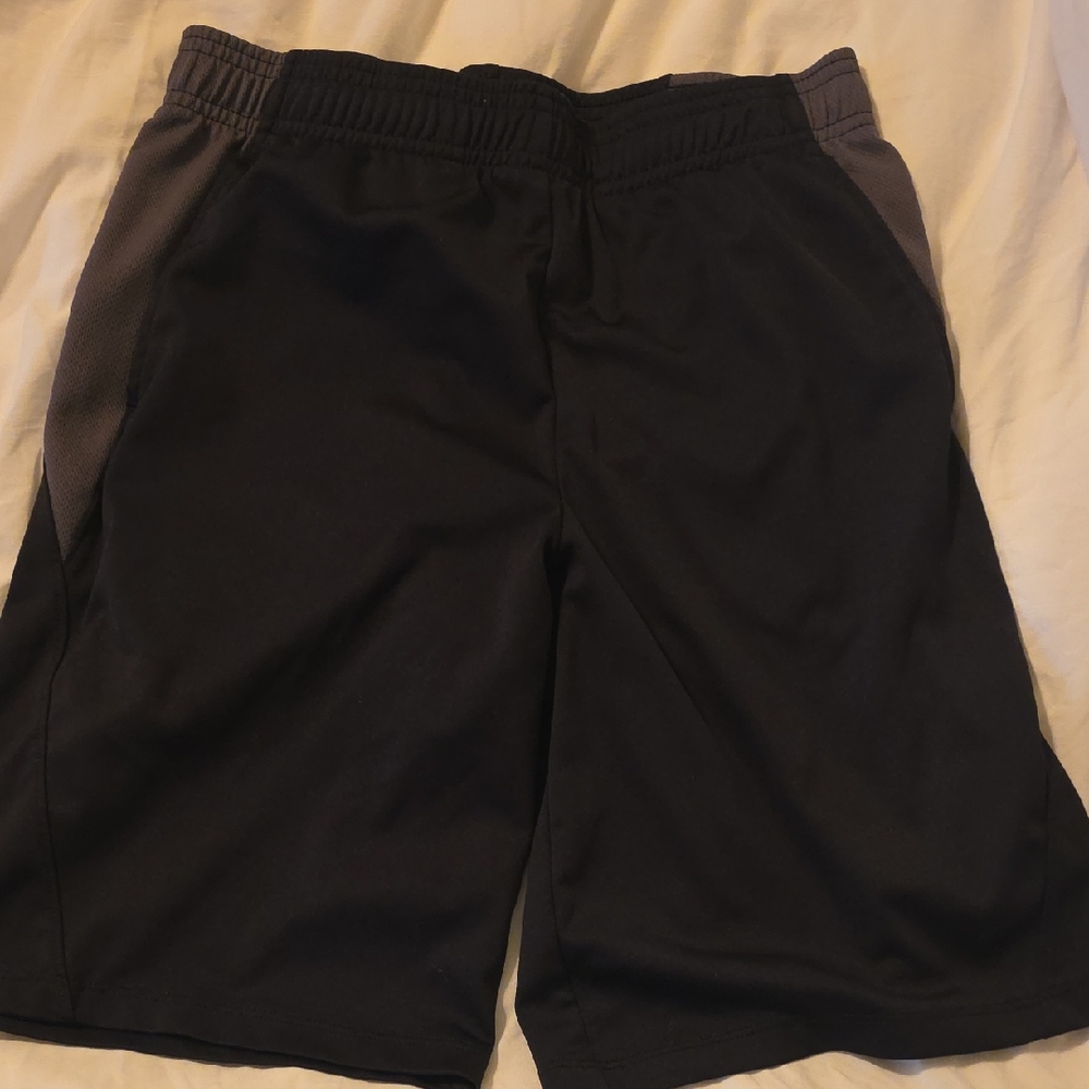 Youth Large Black and Gray Athletic Shorts